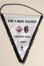 gagliardetto worn football FIORENTINA-BOLOGNA FC 2025-26 fussball pennant wimpel