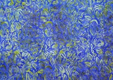 1 Yard Blue Green Leaves Vines Batik Print 100 Cotton Sewing Fabric Leaf