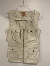 Tory Burch Tan Cargo Utility Khaki Vest Size 6 Free Shipping