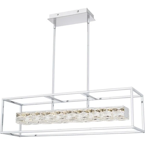 Polished Chrome LED Linear Chandelier from the Dazzle Collection - Picture 1 of 7