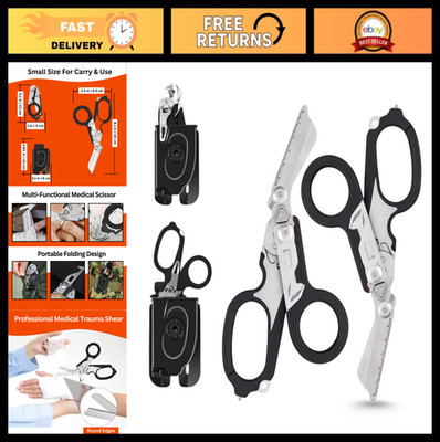 2 Pack | 6-in-1 Multifunctional Trauma Shears | Heavy Duty Stainless Steel | Eme