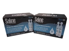 2 x Shusher Care .9% Saline DrugFree Natural Solution, 50 5ml per pack, Exp 4/28