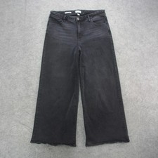 Ava  Viv Jeans Womens 16/17 Black High Rise Wide Leg Stretch Denim Plus Size