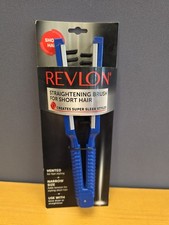 Revlon Blue Ceramic Straightening Hair Brush For Short Hair NOS Vented