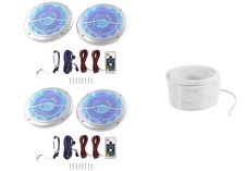 Pair Rockville 6.5" 600w Speakers for ATV/UTV/RZR/CART Multi Color LED Remote