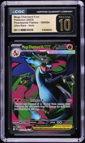 Mega Charizard X ex 109/094 Me02: Phantasmal Flames CGC 10 PRISTINE