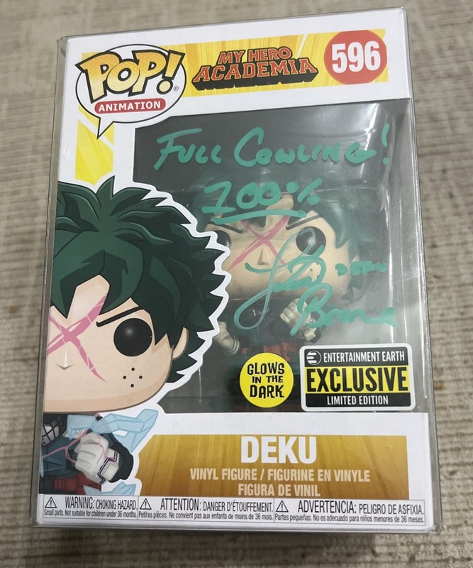 Funko Pop! Animation My Hero Academia Deku #596 Glow Exclusive Autographed