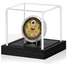 Single Coin Collectibles Box - Acrylic Showcase with Holder