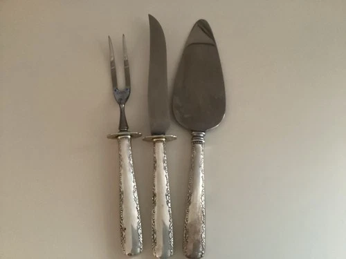 Gorham Carmella Sterling Silver CarvIng Set & Cake Server Scrap Or Not