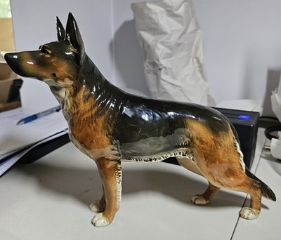 Vintage RARE Goebel 1973 Standing German Shepherd Dog Figurine Signed by Artist