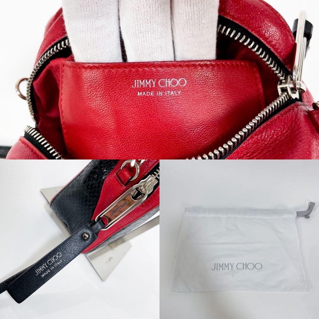 Jimmy Choo 2way Shoulder Bag Python Pattern Black… - image 10