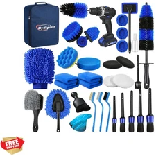 Complete 34-Piece Car Wash Cleaning Kit with Detail Brushes & Accessories