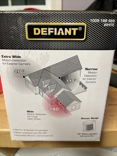 Defiant PAR 180 度白色运动传感器黄昏至黎明安全泛光灯 - 第 4 张/共 5 张
