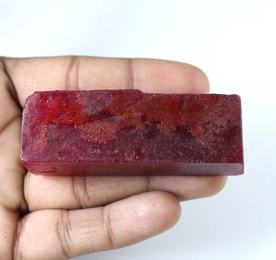 Madagascar Natural Red Ruby 352.20 Ct Gemstone Slice Rough Certified T36812