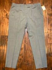Lafayette 148 Irving Heather Gray Wool Blend Dress Pants, Size 16