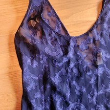 Victoria's Secret Long Purple Vintage Mesh Sheer Gown Slip Dress Gold Label