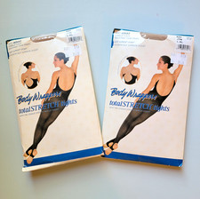 2 Body Wrappers TotalSTRETCH Stirrup Foot Tights Tan Nylon/Spandex A93 Dance Lot