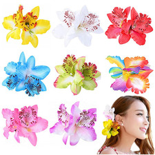 Orchid Flower Hair Pin Hair Clips Accessory for Women 12 Pack 