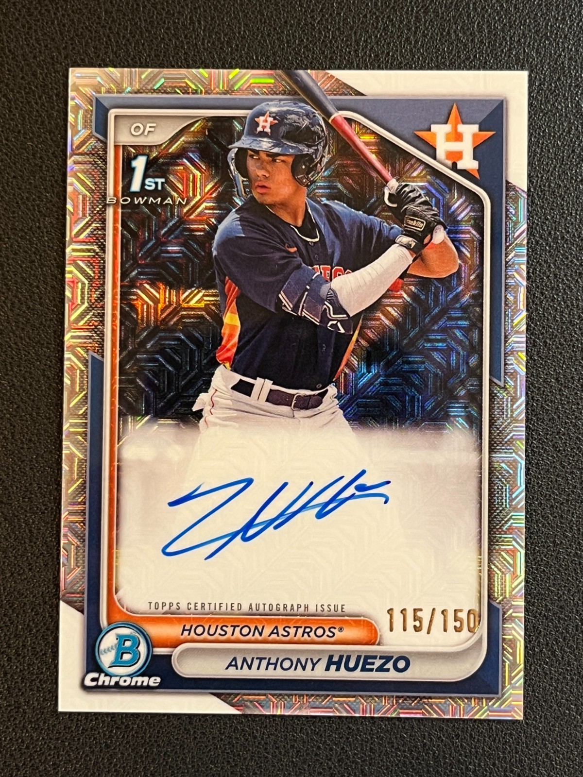 Anthony Huezo 2024 Bowman Chrome 1st Auto MOJO HTA /150 Astros 
