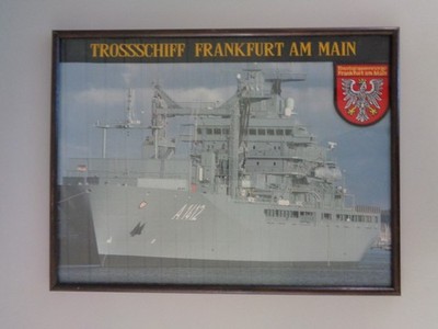 Bundesmarine Marine Trossschiff Frankfurt am Main Bild Mützenband Patch (8981)