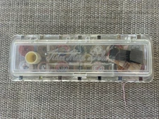 Vintage Tidee Maid Deluxe Plastic Thread Box w/ 14 Wooden Thread Spools