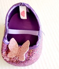 Build a Bear Purple Glitter Heels with Pink Butterfly One Shoe Only for Replace
