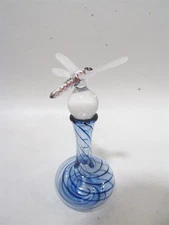 Vtg Milon Townsend Studio Art Glass Perfume Scent Bottle Dragonfly Stopper