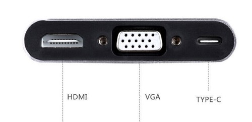 5 In 1 Type-C Docking Station USB-C Hub to HDMI VGA 4kx2k for Macbook Computer - Zdjęcie 2 z 5