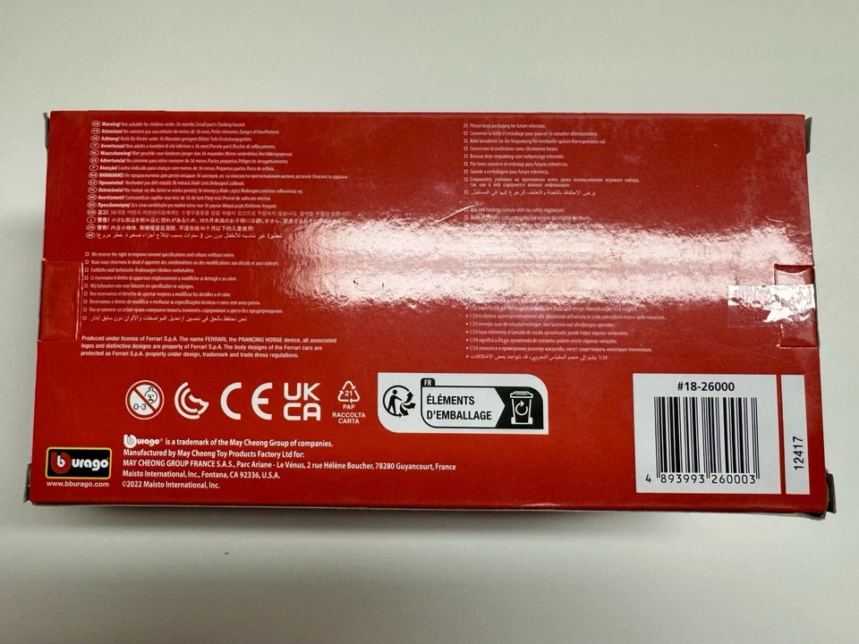 Red 1/24 Ferrari Enzo Die-cast Car By Bburago - Image 4 of 4