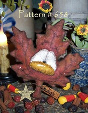 Patti's Ratties Primitive Halloween Thanksgiving 5" Leaf Doll Paper Pattern 658
