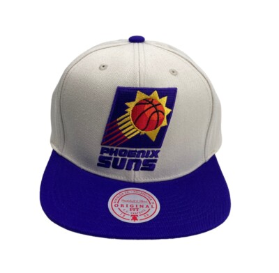 phoenix Sun NBA Snapback Mitchell & Ness hat cap off-white /purple visor