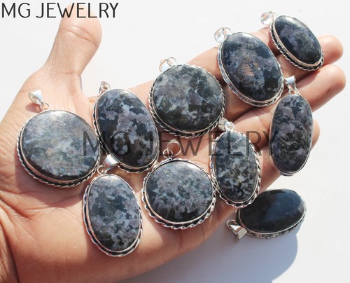 Natural Gabru Jasper Gemstone 925 Silver Plated Pendants 25 Pcs Lot MFA957 - Picture 2 of 4