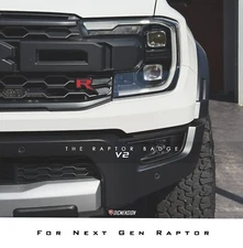 Ford next gen Ranger Raptor R 3D Badge V2 (2 Tone Black trim)