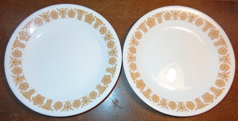 2 Vintage Corning Ware White Butterfly Gold BREAD & BUTTER PLATES 6-3/4" Corelle