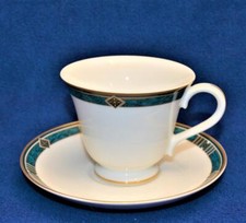WEDGWOOD Japan Teal Gold Border EMBASSY Collection KENYON Set Cup & Saucer