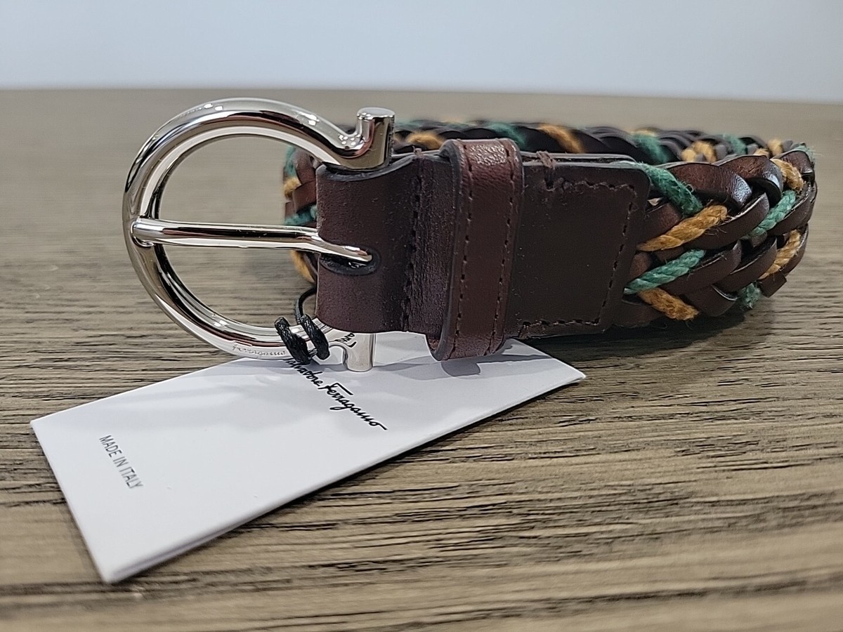 Salvatore Ferragamo Brown Braided Mens Belt 42 / 105 New  display picture 3