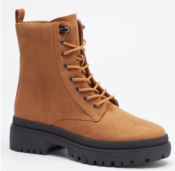 Be You Lace Up Biker Boots Ladies Tan Size UK EU 39 #REF261