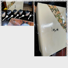 Vtg Hana Yuzen  Japanese  bowls 5 w/ Saucers Lids & Spoons  unb