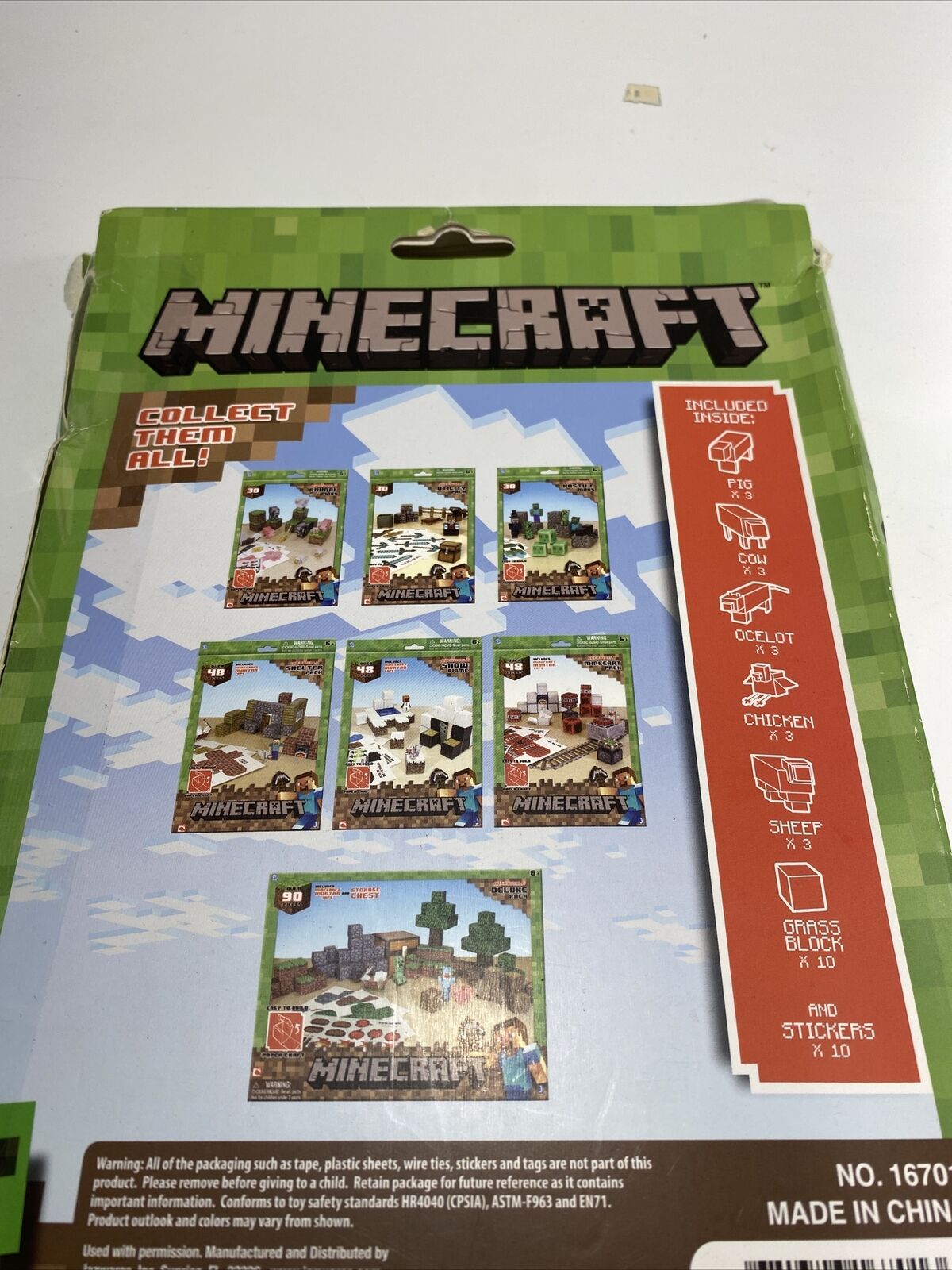 Used LARGE LOT Minecraft Papercraft Animal Mobs Mixed Lot