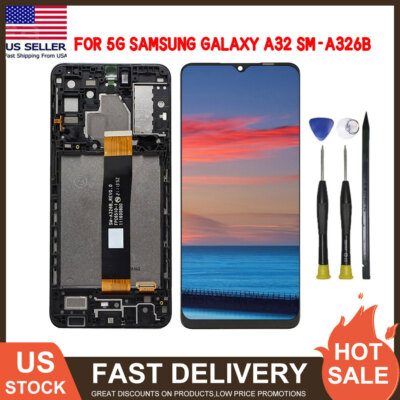 For 5G Samsung Galaxy A32 SM-A326B/DS LCD Display Touch Screen Digitizer _+Frame