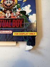 Mario's Tennis (Nintendo Virtual Boy) With Manual & &ldquo;For Display Only&rdquo; Box RARE