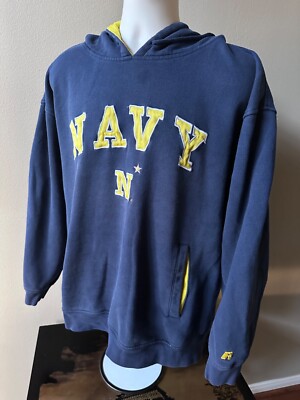 80's Russell Athletic フーディー USA製 L ナス紺 80's～90's/USA製/ラッセル/無地/スウェット パーカー/紺系【M