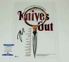 DIRECTOR RIAN JOHNSON SIGNED KNIVES OUT 12x18 MOVIE POSTER BECKETT COA STAR WARS