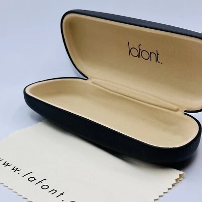 Lafont Etui Brillenetui Brillen Sonnenbrillen Logo schwarz Leder Hartschale
