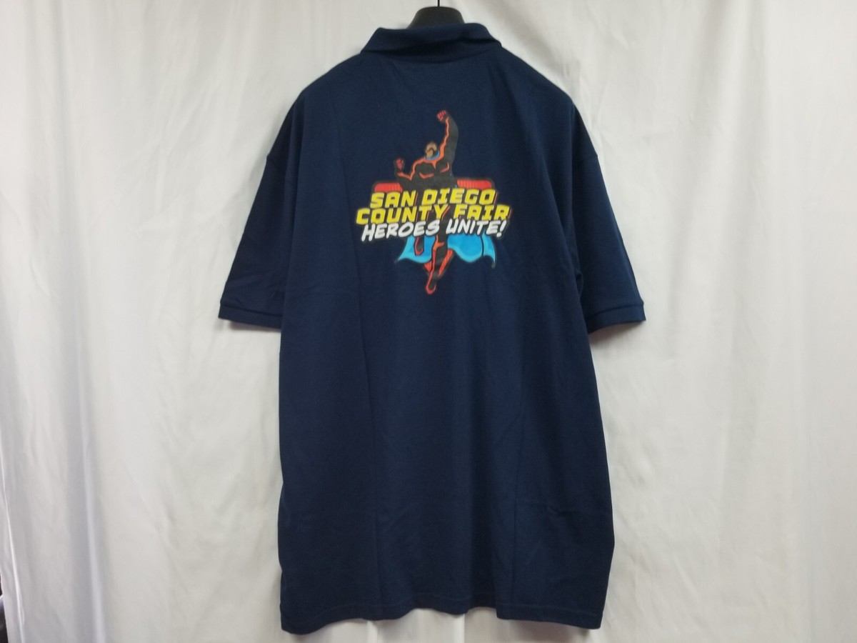 custom dress shirts san diego San Diego County Fair Shirt Graphic Mens 2 XL Polo Blue