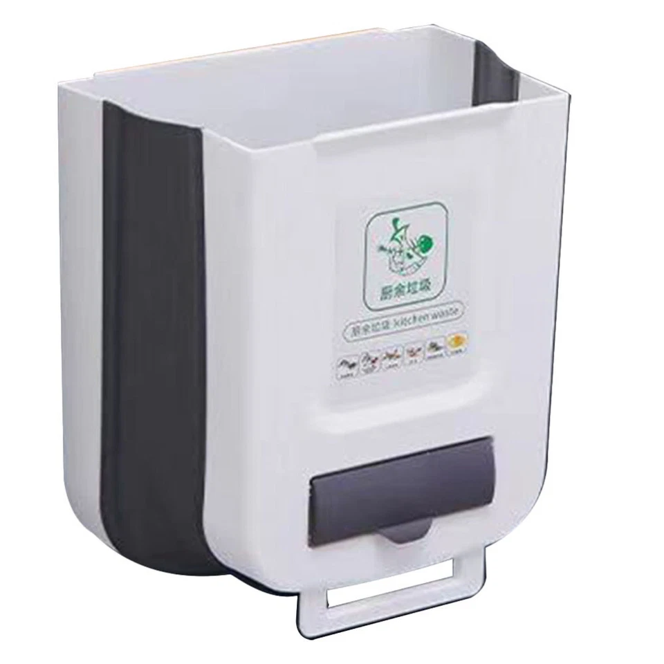 Wandmontierter Mülleimer Küchenabfalleimer Aufhängen Zusammenklappbarer - Bild 4 von 4