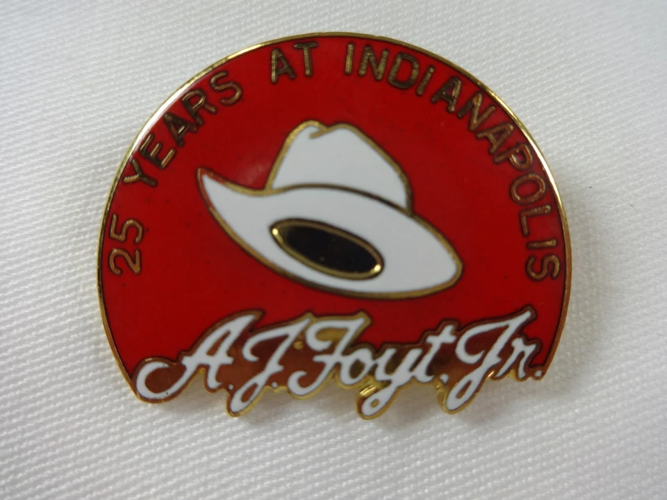 A. J. Foyt 25 Years AT Indianapolis 500 Collector Lapel Pin Hat - Image 3 of 4