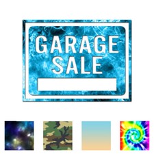 Garage Sale Business Sign - Decal Sticker - Multiple Patterns Sizes - ebn4005