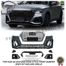 For 2018 2019 2020 Audi Q5 Front Bumper Kit Upgrade to RSQ5 Style with Grille