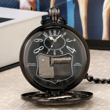 Castle in the Sky Musical Pocket Watch Music Pendant Chain Train Hollow Display